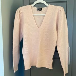 Something Navy Puff Sleeve Sweater